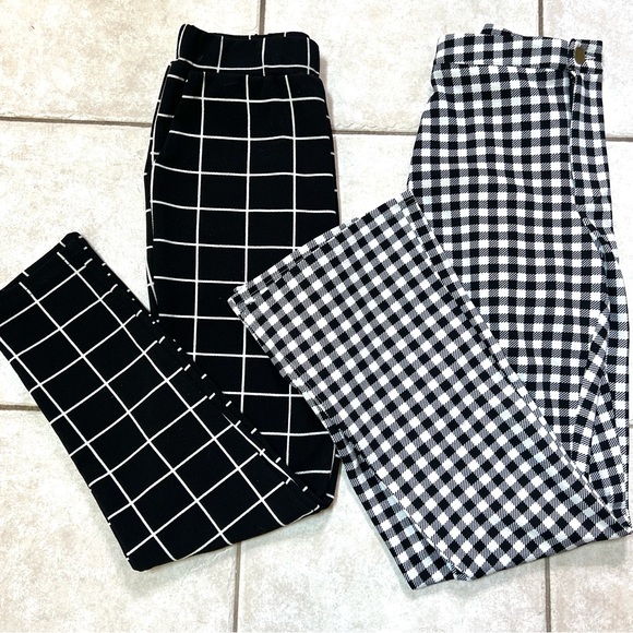 NWOT 2 Pairs SHEIN Black & White Stretchy Pull-On Pants - Picture 11 of 12